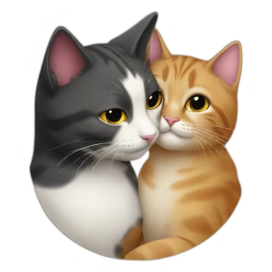 Cat kissing cat sticker