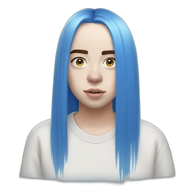 Billie eilish cheveux bleu sticker