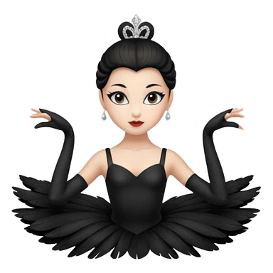 Black swan costume ballerina sticker