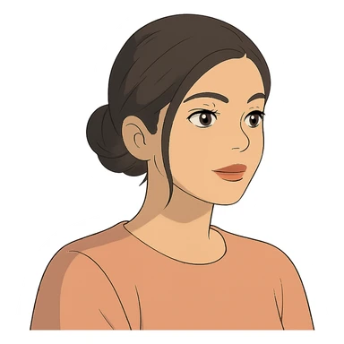 Kylie Jenner with a low bun, soft colors sticker