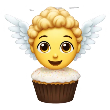 angel as a cupcake sticker