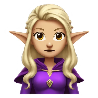 mad angry angry sad Noble female Elf with Elf ears and blonde hair and purple robes sticker
