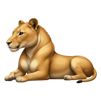 a lioness's silhouette laying down sticker