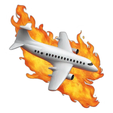 plane in fire sticker