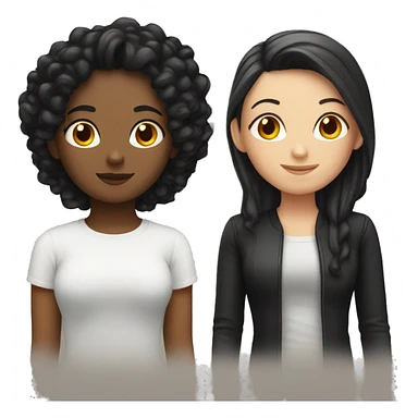 white lesbian couple one with black hair and one with red hair sticker