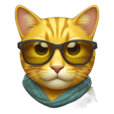 yellow cat in sunglasses sticker