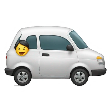 girl getting inside of car sticker