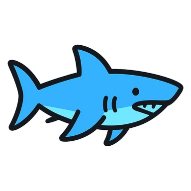 A simple icon of a shark sticker