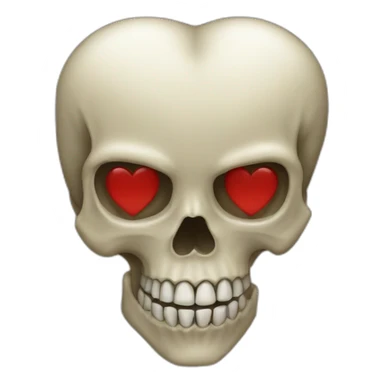 heart shape skull sticker