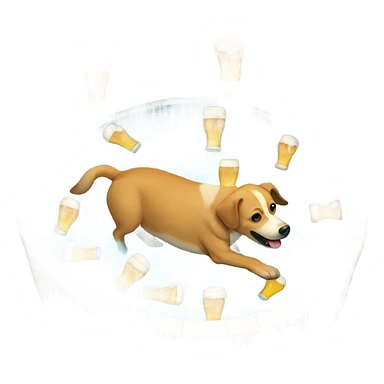 Dog swimming in beer sticker
