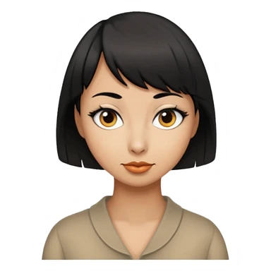 goose with cropped black hair and swoop bangs over one eye sticker