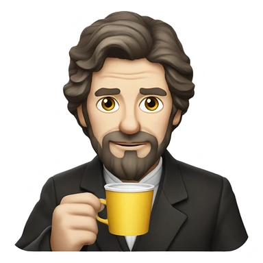 Vladimir Grigorievich Shukhov with plastic cup of coffee sticker