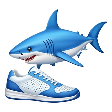 Tiburón con zapatos tenis azules sticker