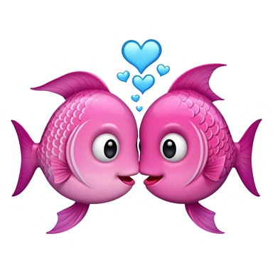 Create an emoji of two cute fish (Pisces symbol) making love. sticker
