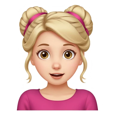 Excited girl with fair up-do can’t wait for something to happen sticker