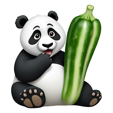 Panda eating a cucumber sticker