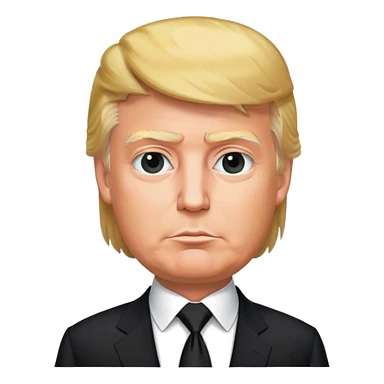 Donald Trump with black suit and tie sticker