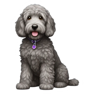 dark gray golden doodle sticker