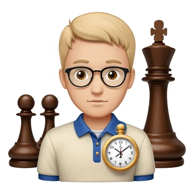 Player with chess clockChess club. sticker