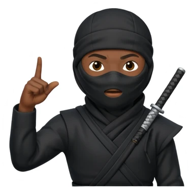 Crea un memoji con este emoji 🥷🏽 y este👈🏽 sticker