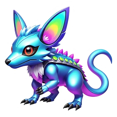  exotic tropical cyber-Protogen-Fakémon-Pokémon-Vernid-creature sticker