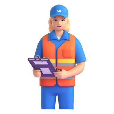 freight forwarding agent with clipboard and shipping containers sticker