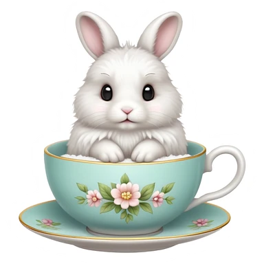 bunny in teacup sticker
