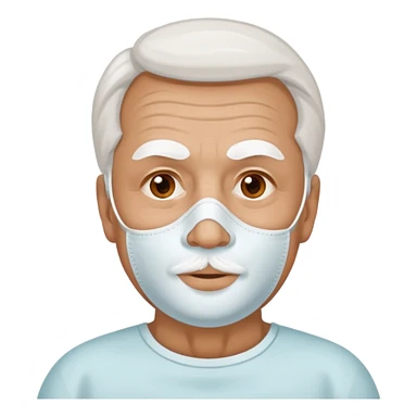 old man with beauty mask all over the face  sticker