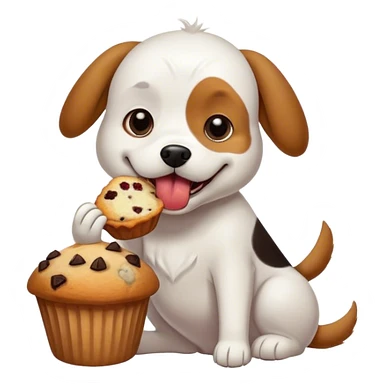 Perro comiendo un muffin sticker