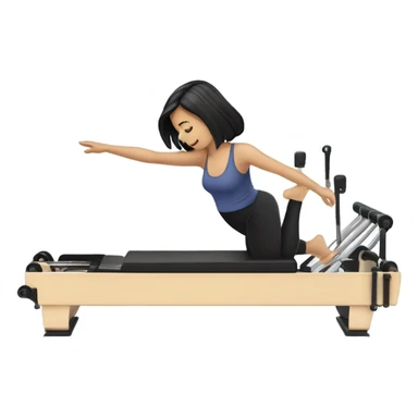 White Girl with black hair on a pilates reformer sticker