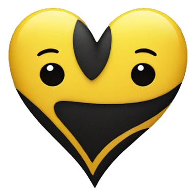 Half black and yellow heart sticker