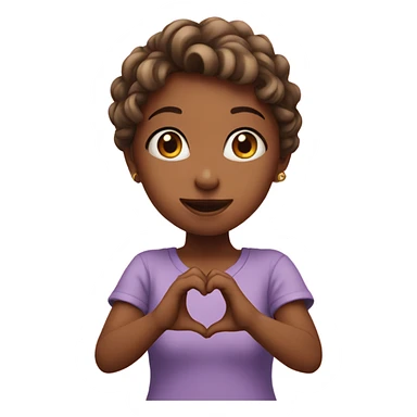 Cute girl doing heart with her hands  sticker