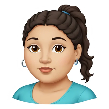  plus size light skin latino women with wavy dark hair in pony tail flat wide nose  sticker