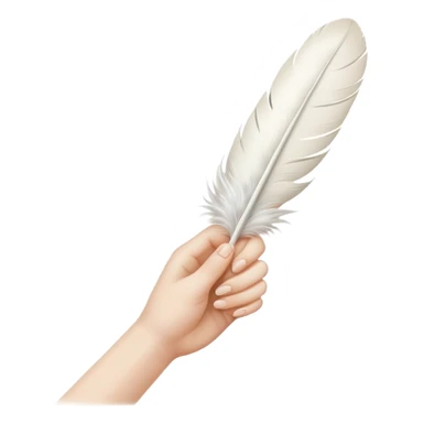 Hand with a feather sticker