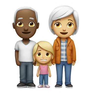 une famille blanche avec deux parents, une fille et un garçon sticker