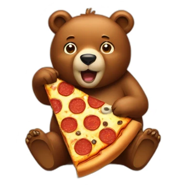 bear eating pizza sticker