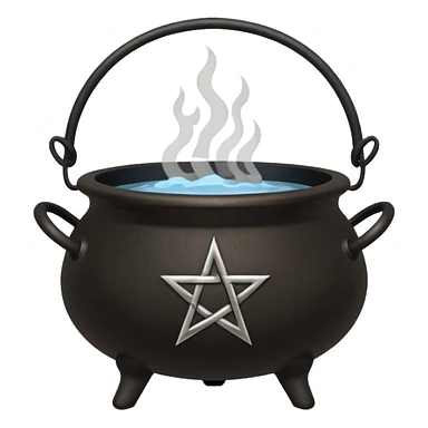 Cauldron with pentacle sticker