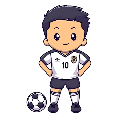 Boy wearing a soccer suit sticker