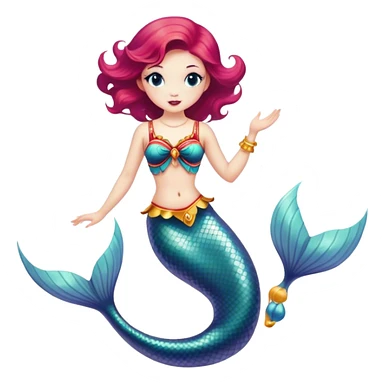 Vintage circus mermaid in tank sticker