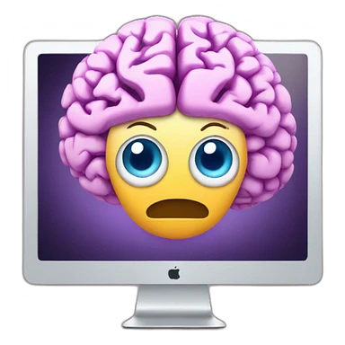 iMac with brain on screen sticker
