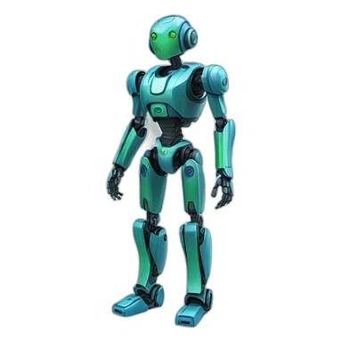 ai robot full body blue and green sticker
