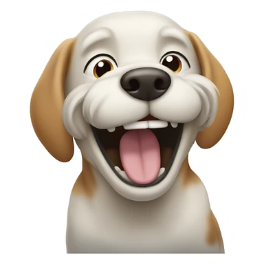 Dog laughing his tail off sticker