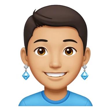 zesty gay chinese boy with diamond stud earings sticker