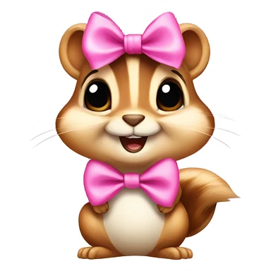 Chipmunk with pink bow sticker