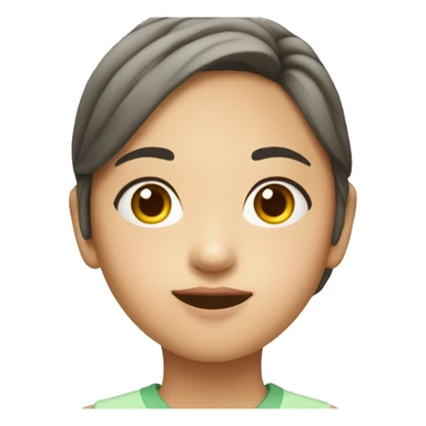 asian young daughter face sticker