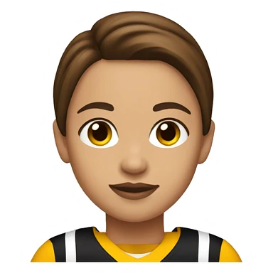 Brown haired girl wearing Pittsburgh Steelers jersey sticker