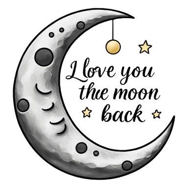 "I love you to the moon and back" words?
 sticker