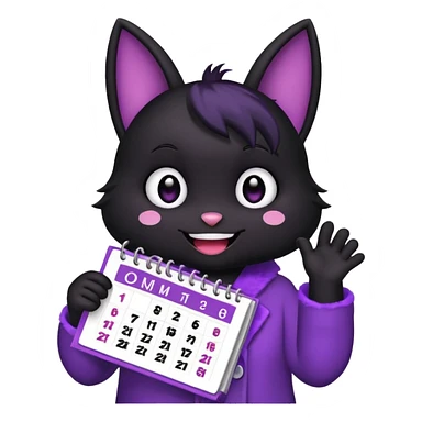kuromi holding a calendar sticker
