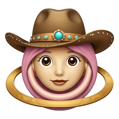 Planet Saturn wearing cowgirl hat sticker