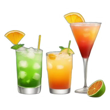 Three-different-cocktails sticker